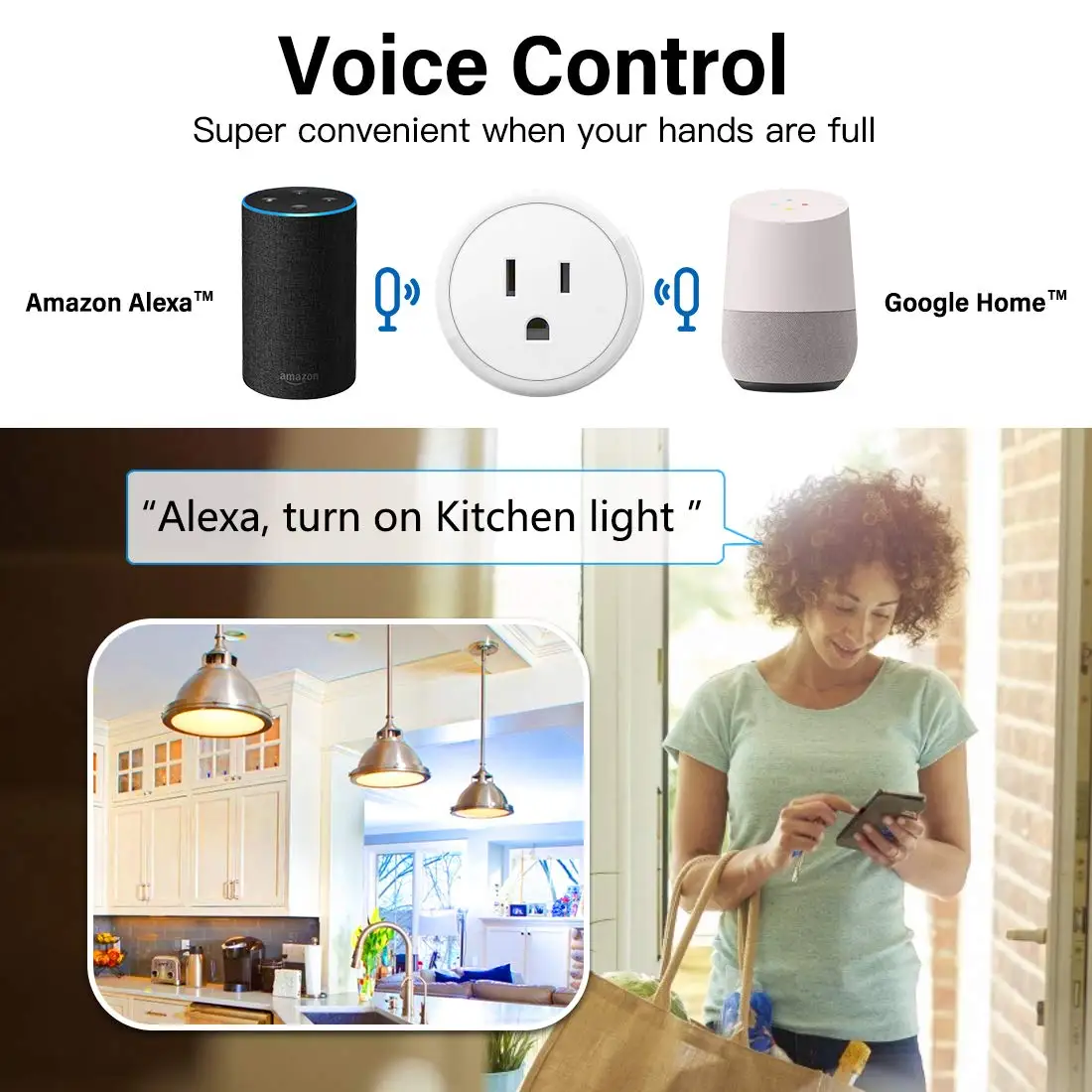 Mini Smart Plugs Bluetuth WiFi Outlet Compatible with Alexa Google Home Assistant Remote Control with Timer Function Switch