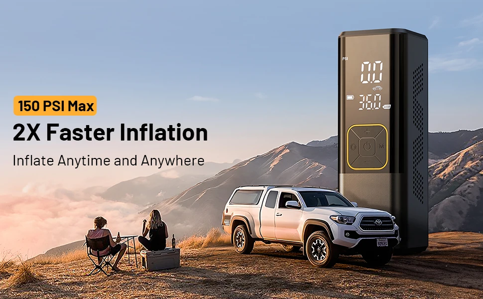 Portable automatic charging and stopping high power digital display measuring press automotive air pump compressor