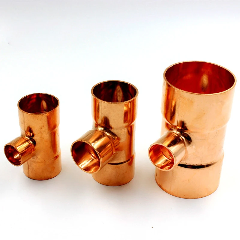 3 Way Copper Tee Reducer Refrigeration and Plumbing Copper Pipe Fitting
