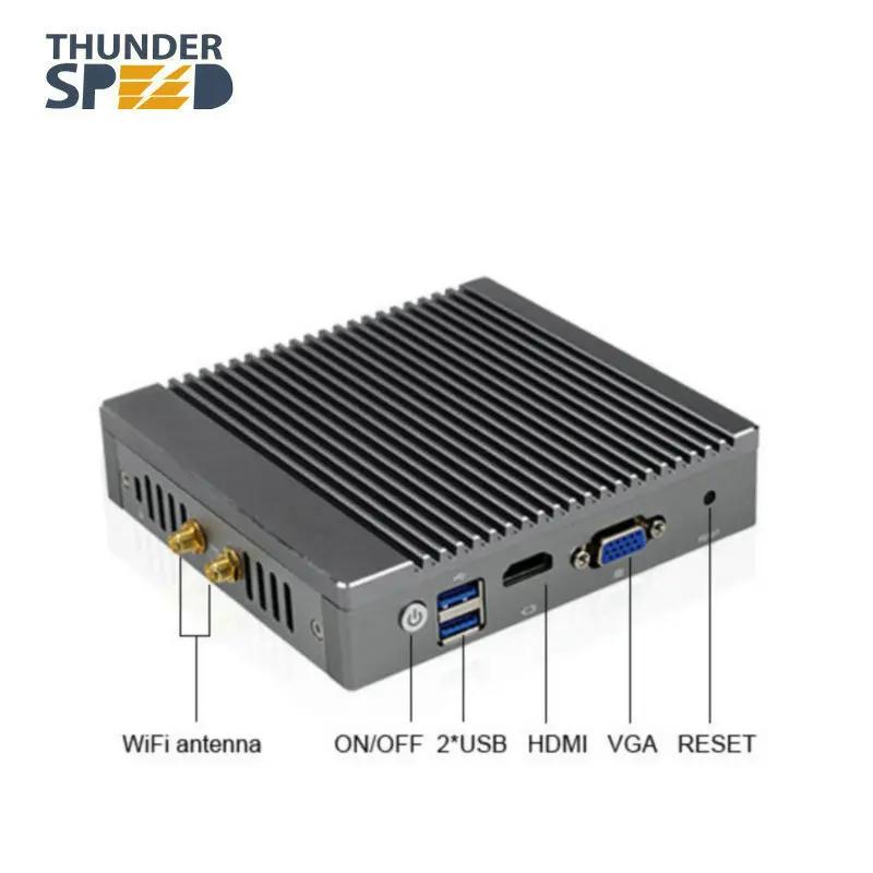 
New Arrival Fanless Barebone 4 LAN Pfsense Quad Core Firewall Mini PC 