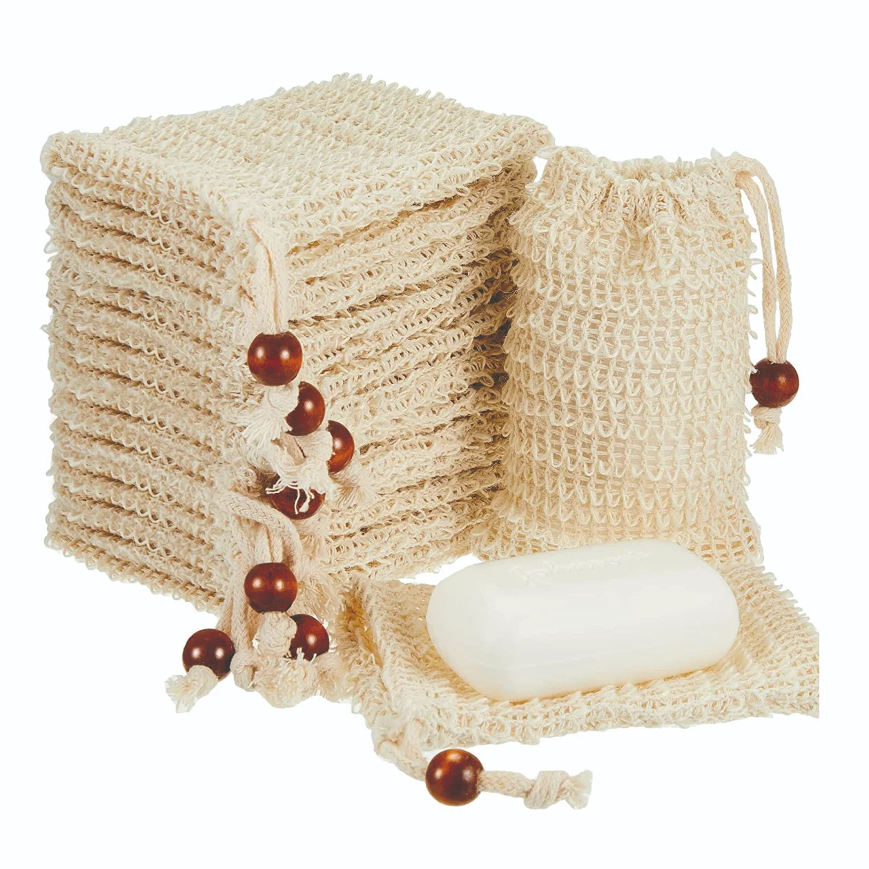 Saver Bag Pouch Mesh Net Waste Plastic-free Exfoliating Foaming and Drying Soap Holder for Showe