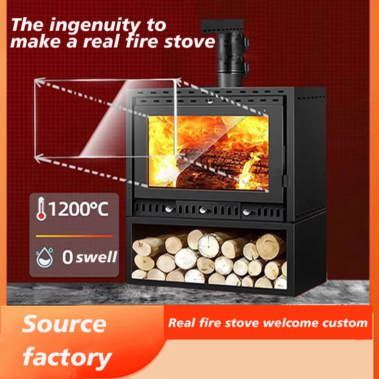 High Quality Indoor Modern Heating Freestanding Burning Stove Central Cast Iron Wood Fire Stove Fireplace Parts With Oven