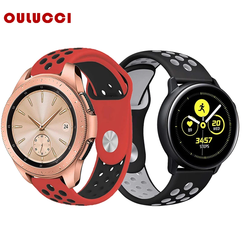 OULUCCI 22mm 20mm Silicone Strap For Samsung Galaxy Watch 46mm 42mm S3 Classic S2 Sport Band For amazfit bip strap