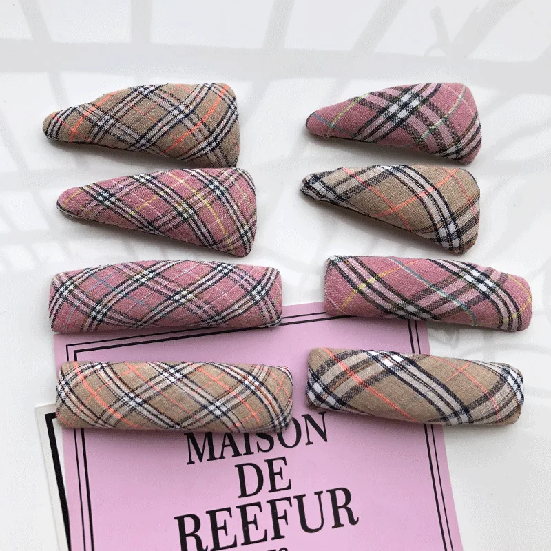 Luxury Designer  Hairclip Cloth Retro Clip Sponge Sweet  Hairpin Girls Party Striped Plaid Women Hair Accessories