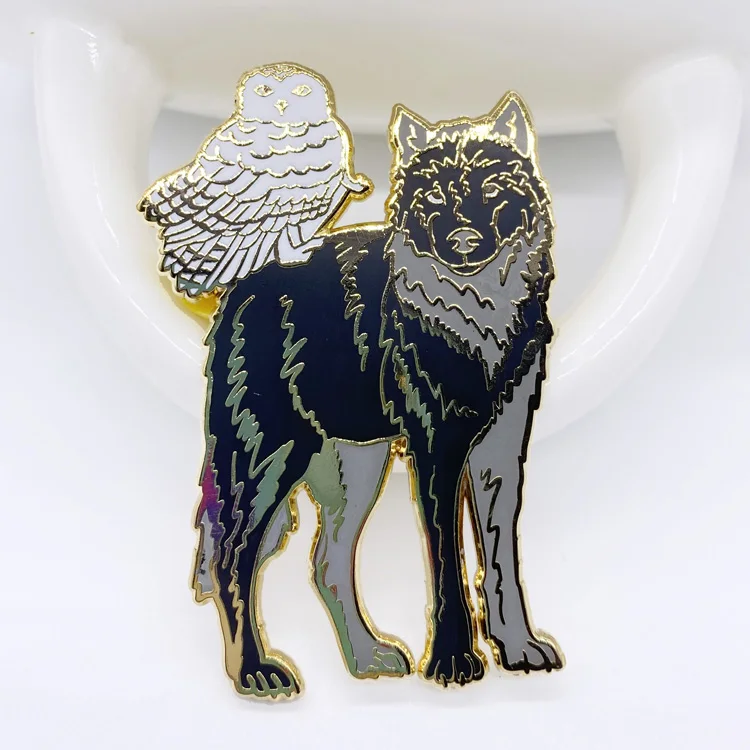 
Custom hard enamel pin custom logo on back 