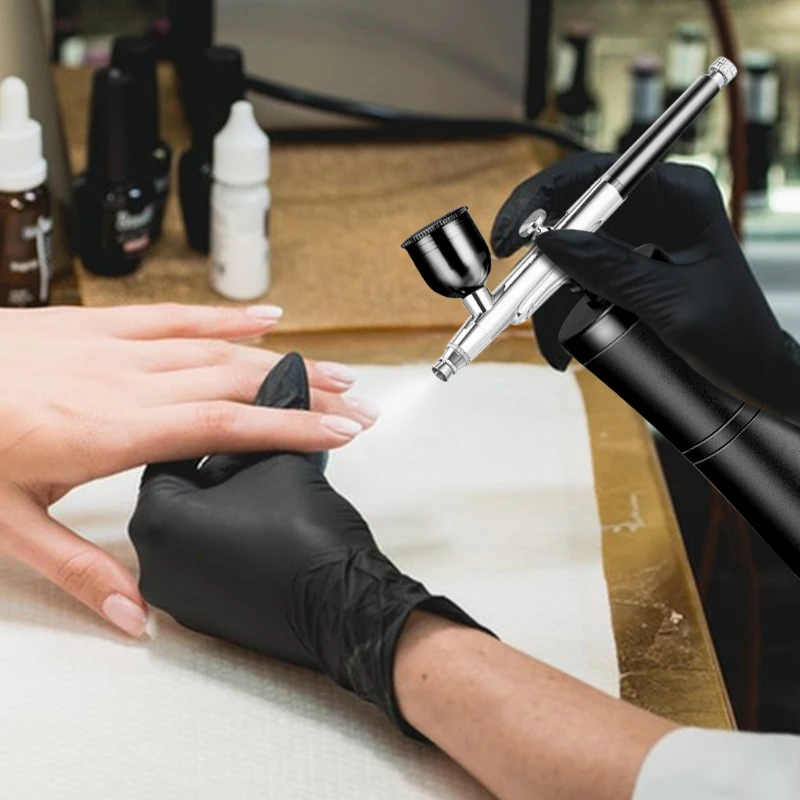 Portable Mini Air Brush Spray Gun Nail Art Cordless Auto Airbrush Compressor