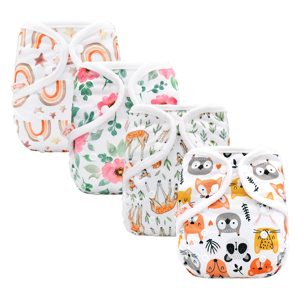 New Arrival Waterproof Baby Washable Nappies Diapers Cotton Charcoal Reusable Cloth Diaper