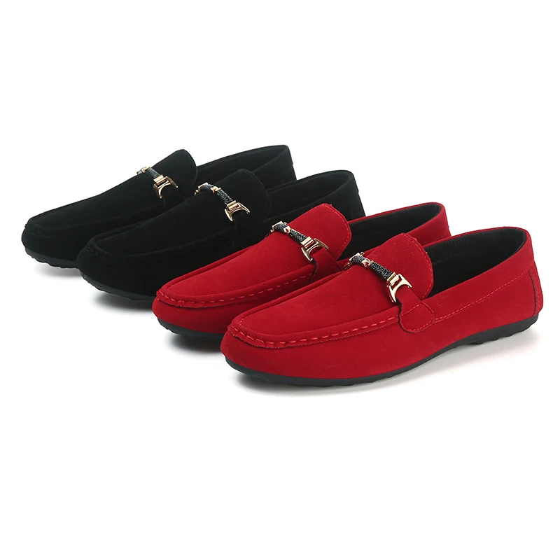  wholesale red suede velvet casual shoes fashion formal loafers for