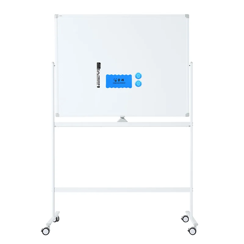 Magnetic Whiteboard Easel for Class Rooms Mobile Adjustable in Height Angle Wheels Aluminum Frame Whiteboard Magnet Material