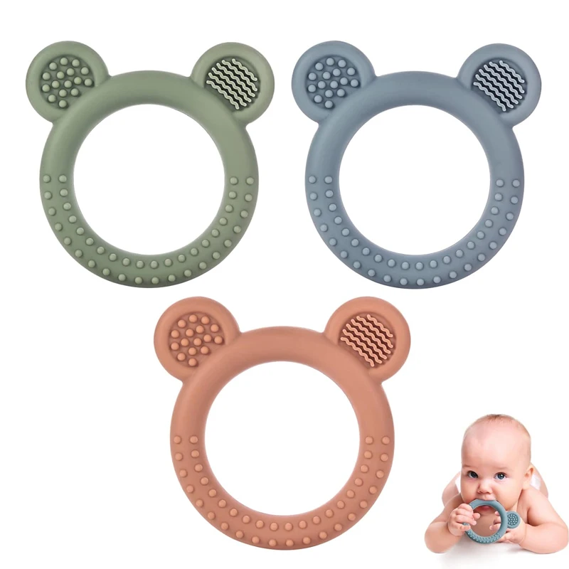 Custom silicon teether toys for Baby Teething Toy for 0-6 6-12 Months Baby Chew Toys for Sucking Needs baby teethers