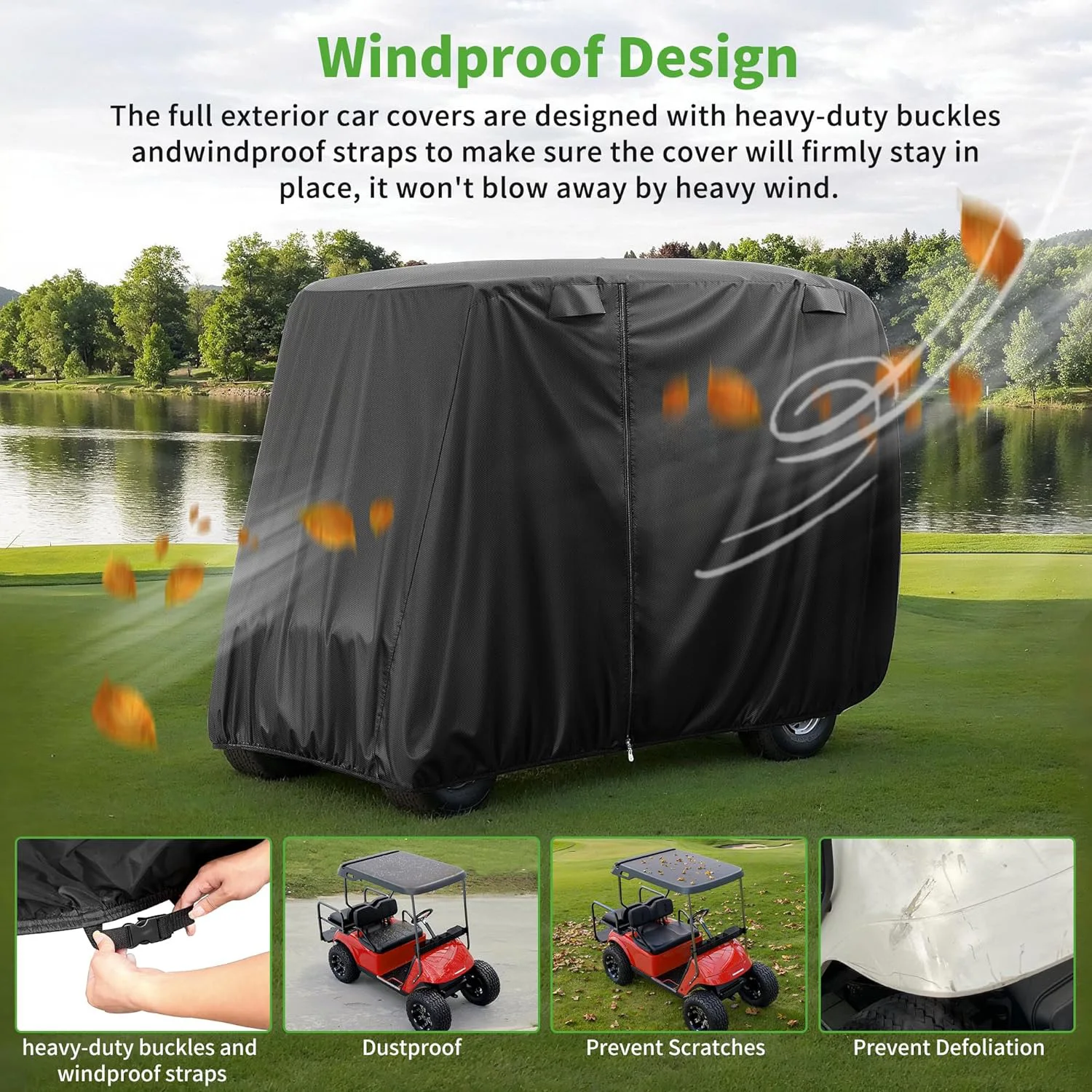 Custom Size Golf Cart Cover Fits for 2 Passengers 4 Passengers Golf Cart Covers