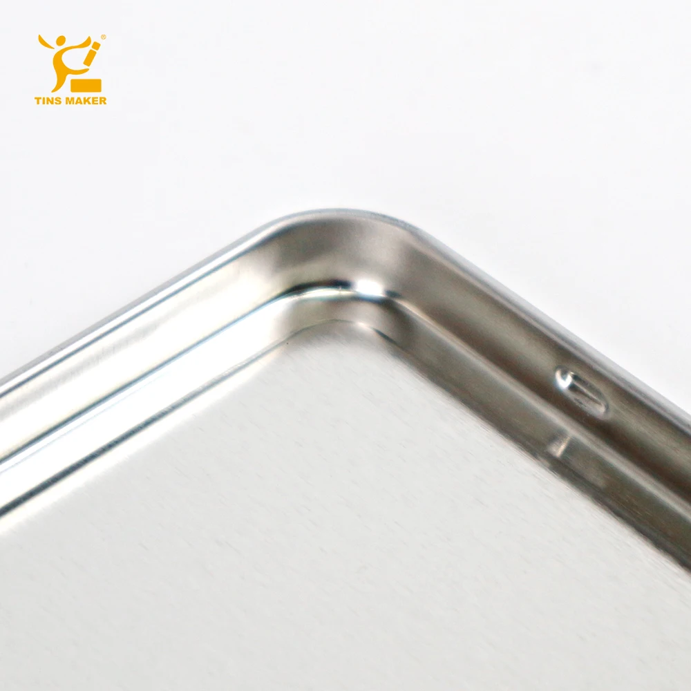 Customized Transparent window tin box with lid can print logo silver small rectangular candy tin box mint tin can