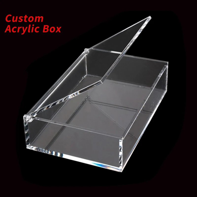 Custom Acrylic Box Clear Plexiglass Acrylic Display 5side Box With Lid/Sliding Lid  Card Booster Display Acrylic Box Case