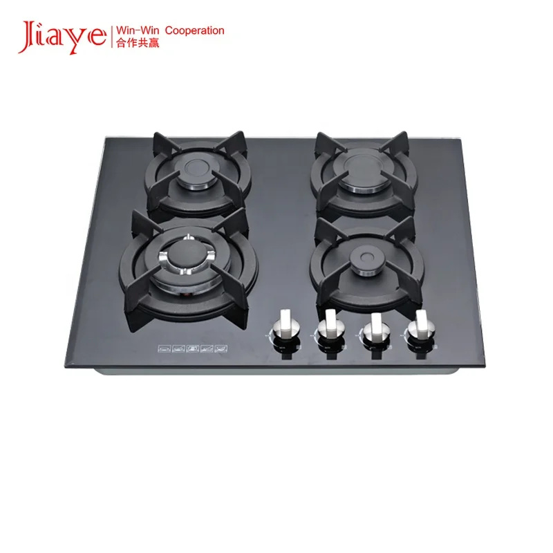 Electric ignition factory gas hob glass model LPG gas range cooker built in stove good price kitchen gas cooktops