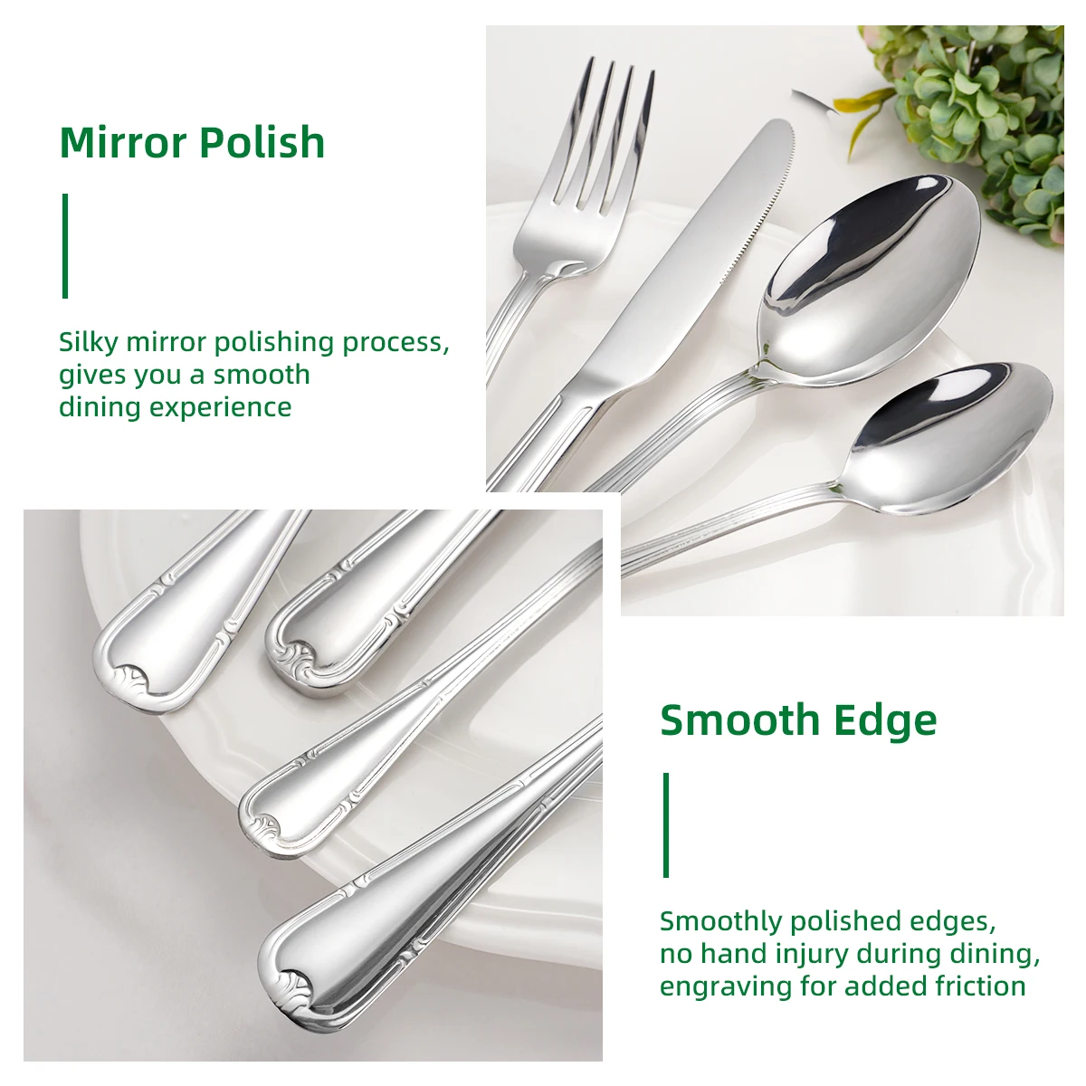 Middle East 4/36/144-Pce Wholesale Silverware Stainless Steel Mirror Polishing Silver Flatware Knife Spoon Fork Cutlery Set