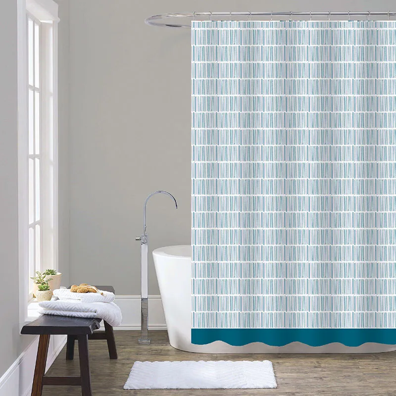 Hot sale Waterproof Fabric Shower Curtain Polyester Shower Curtain Bath Room Curtains