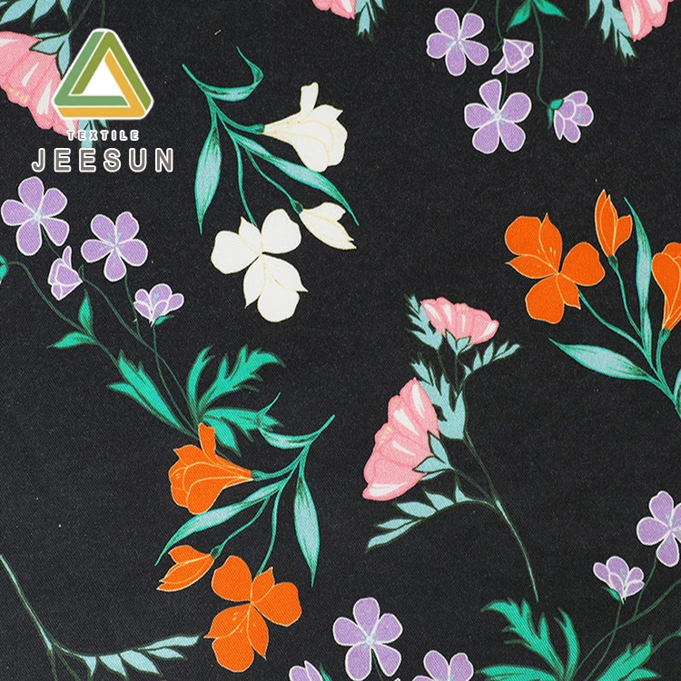 
Hot selling modern new floral elastic cotton spandex lyocell print fabric for dress woman 