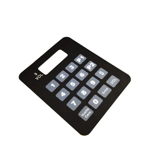 Black background matrix flat number button 0.25mm labels stickers panel