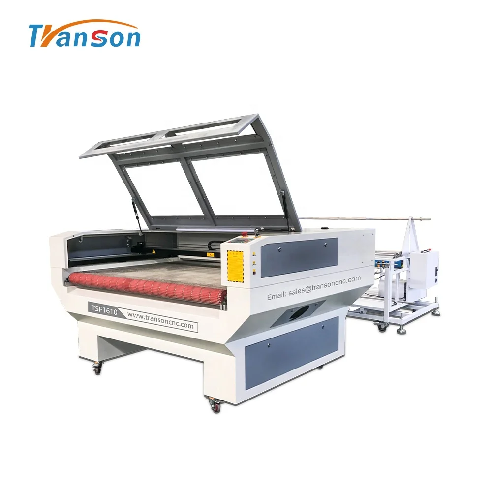 Large Size High Productivity Fabric Laser Cutting Machine 150W 130W CO2 Laser Auto Feeding Fabric Cutting Machine