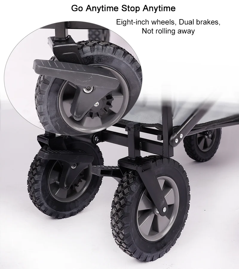 Wholesale Outdoor Folding Camping Trolley Cart Wagon Bench Cart with Brake