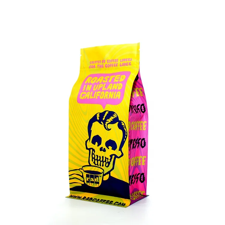 Resealable Lock Packing Wholesale One Way Valve Biodegradable Pouch Packaging Coffee Bags With Degassing Valve And Ziplock