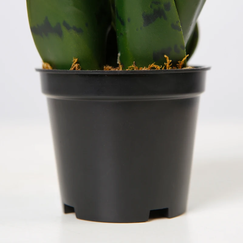 Темно-зеленые пластиковые искусственные змеи Sansevieria недорогие декоративные растения для сада 14 см