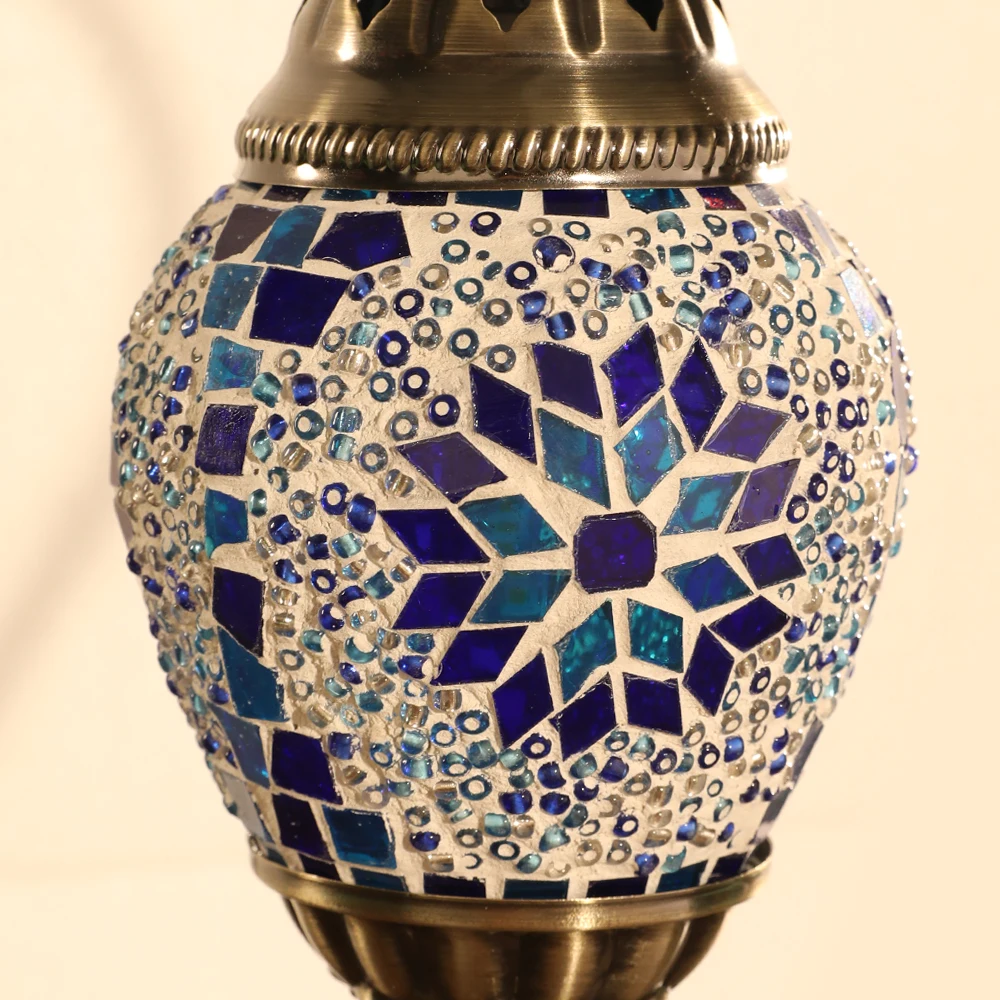 Turkish Lamp Stained Glass Art Mosaic Lamp Retro Hotel Table Arabic Night Lights