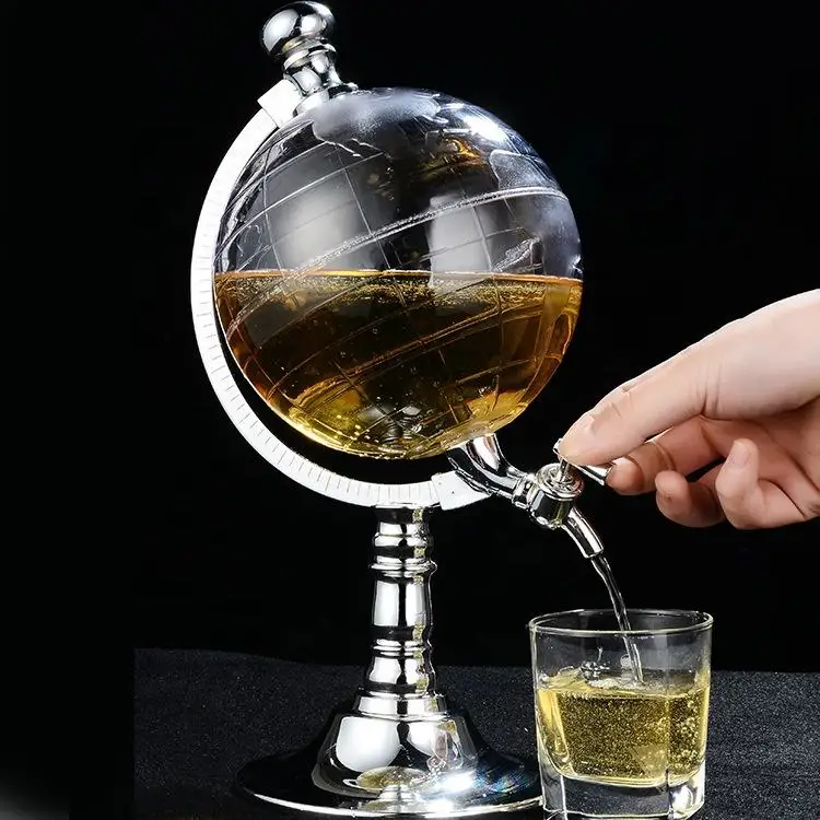 3.5L Transparent Beer Juice Tower Globe Soda Drink Dispenser Stand With Ice Tube Cooling For Parties