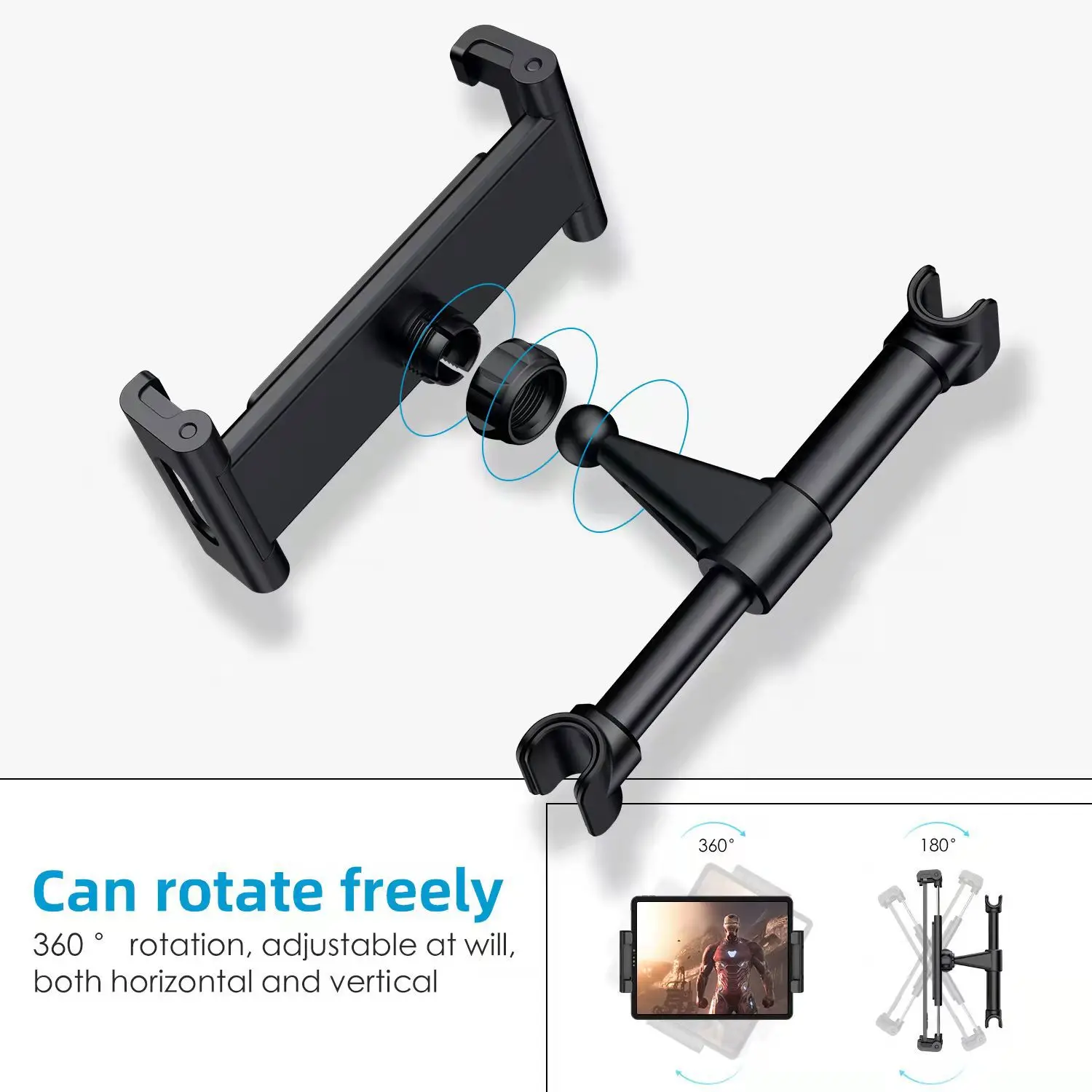 Wholesale 360 Degree Rotation Car Headrest Phone Holder Tablet Car Holder For 4.7 -12.9 inch Car Phone Holder Back Seat