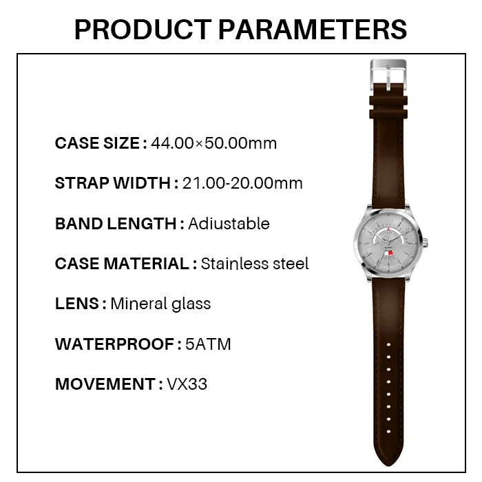 Factory customized stylish watches for men strap leather waterproof timepiece for men watch manufacturer custom brand watch