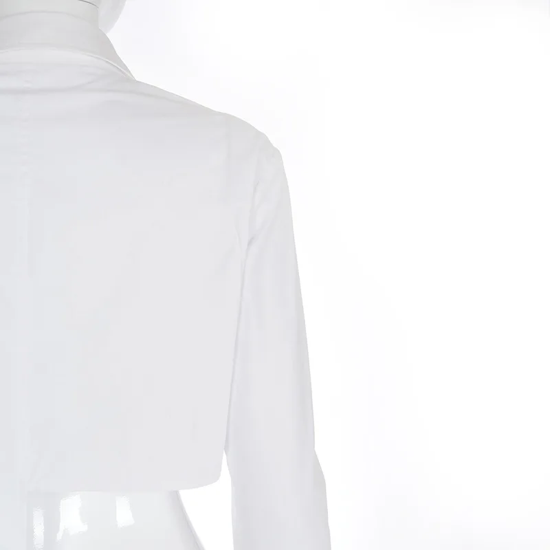 OEM Dvacaman Trendy Designer Casual Personalized Left Crop Top Right Super Long Women Irregularity Long Sleeve Blouse Shirt
