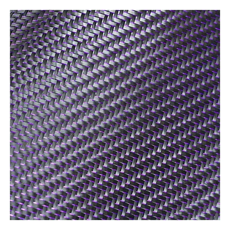 purple twill metallic glitter carbon fiber fabric for auto parts