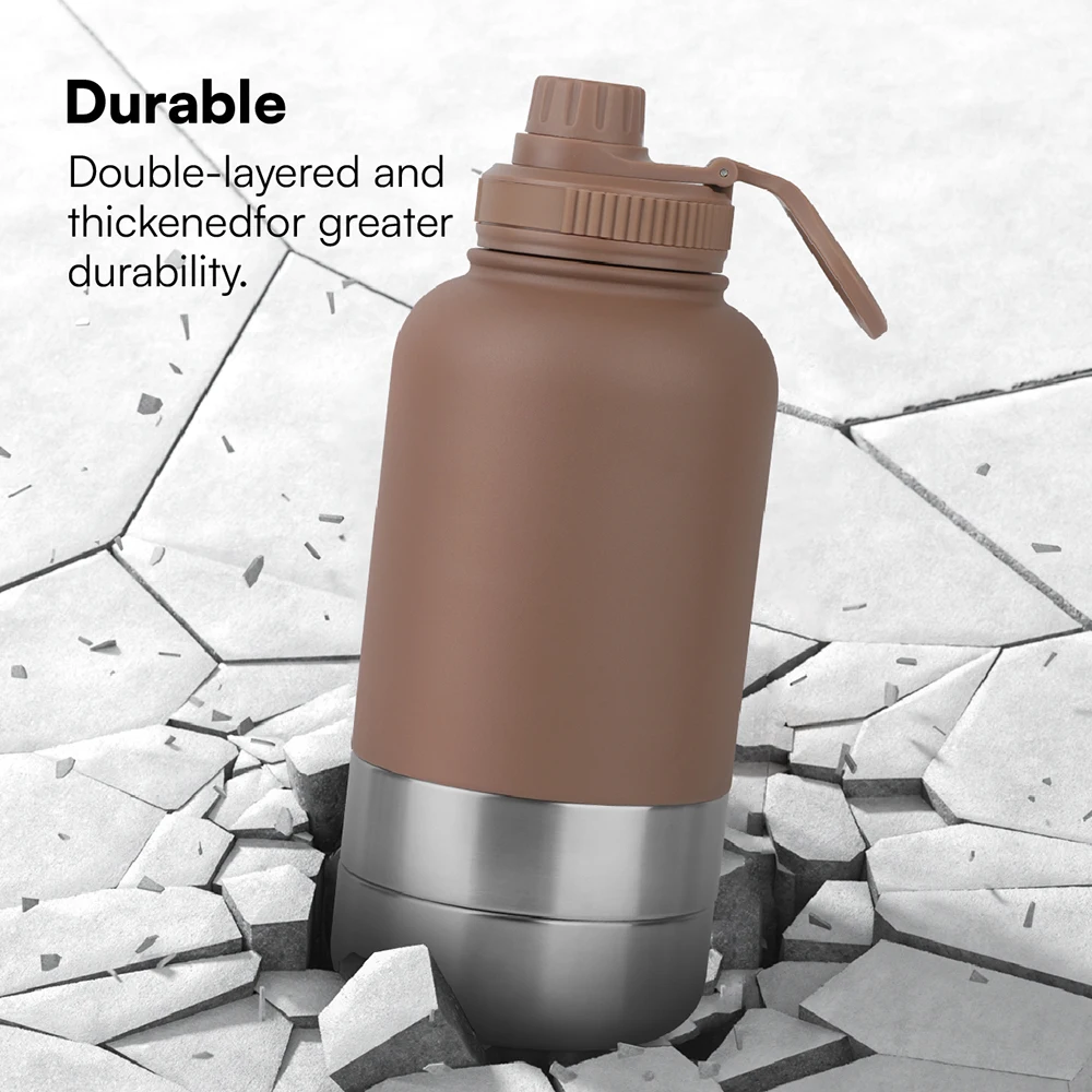 NEW ODM 3 in 1 double walled stainless steel pet water bottle dog feeding water bottles pet travel water feeder bottle