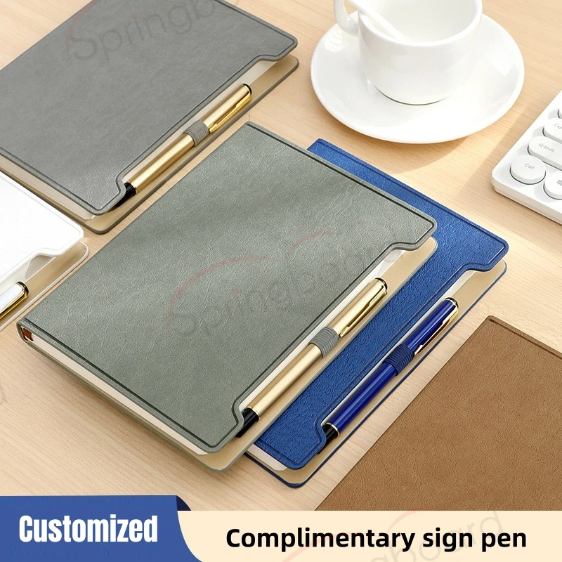 A5 B5 Business Notebook with Pen Holder Customization with Logo Assorted Cover Materials and Designs
