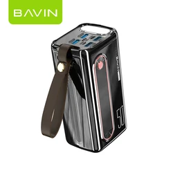 BAVIN PC066 50000mAh Fast Charging Type-C Micro IOS Input 4 Output LED Light Power Bank Large High Capacity 50000 mah Powerbank