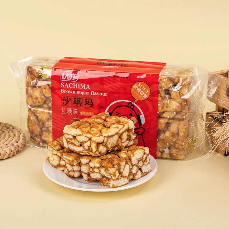 Brown Sugar/Egg Flavour Sachima Healthy Food Famous Chinese Snack Cracker Soft Sachima