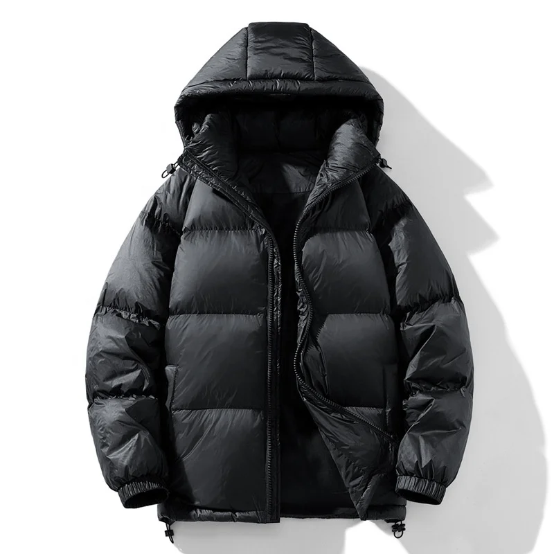 Custom Logo Outdoor Lightweight Warm Duck Down Men Hooded Winter  Puffer Jackets With Hood
