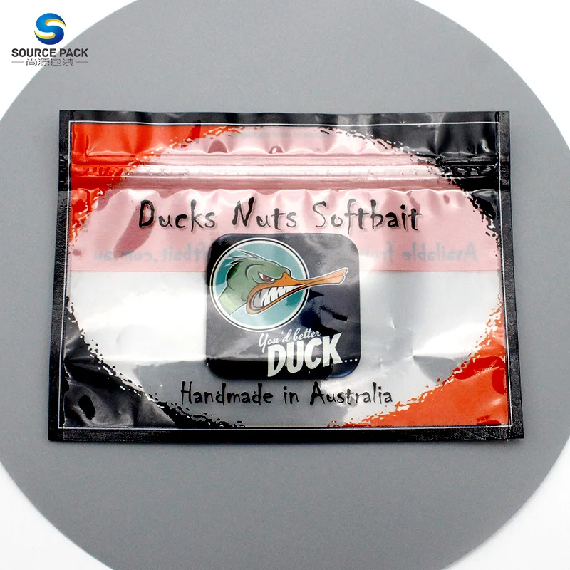 Wholesale Customized Fishing Worm Bait Fishing Bait Packing Fishing Lure Worm Bait Zipper Bags With Clear Window