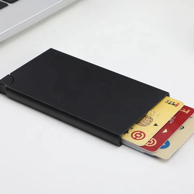 Ультра тонкий для мужчин на заказ анти-вор алюминиевая с функцией блокировки rfid id держатель кредитной карты женские модные туфли в лаконичном стиле бизнес pop up Мини Металл