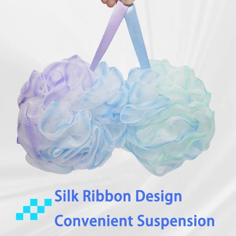 Bath Mesh Pouf Shower Ball Body Scrubber Firmer and Durable Bath Shower Loofah Sponge 75g Konjac Sponge 1pcs/opp Bag Exfoliating