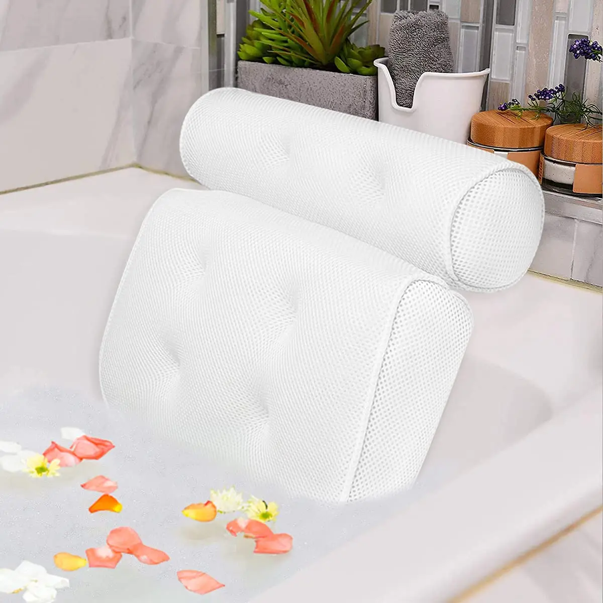 Hot Sale Wholesale Non-Slip 3D Mesh SPA Bath Pillow Luxury Bathtub Spa Pillow