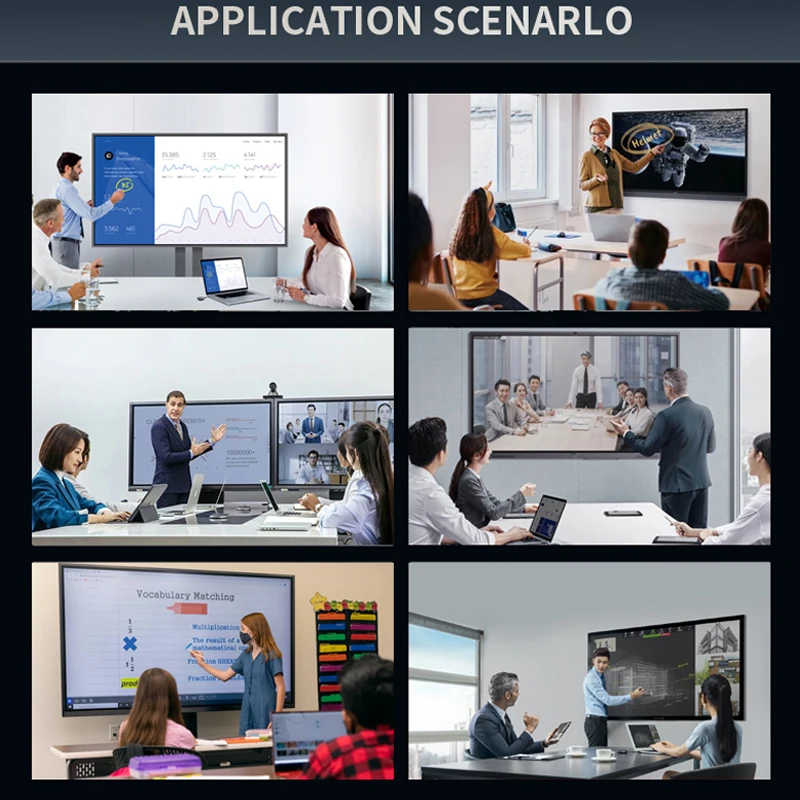 65 75 86 inch multi touch android 11 interactive flat panel display LCD digital whiteboard smart board for classroom education