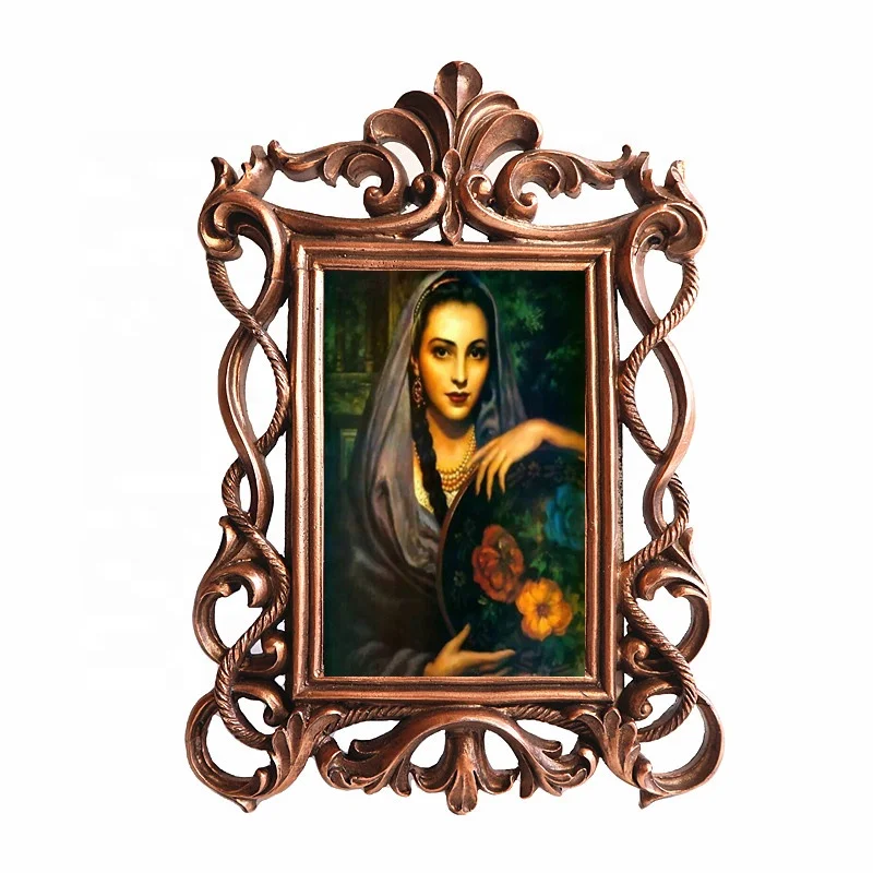 Antique 4x6 Inch Resin Photo Frame Imitation Bronze Vintage Style with Custom Print Table Top Display Wall Hanging Home Decor