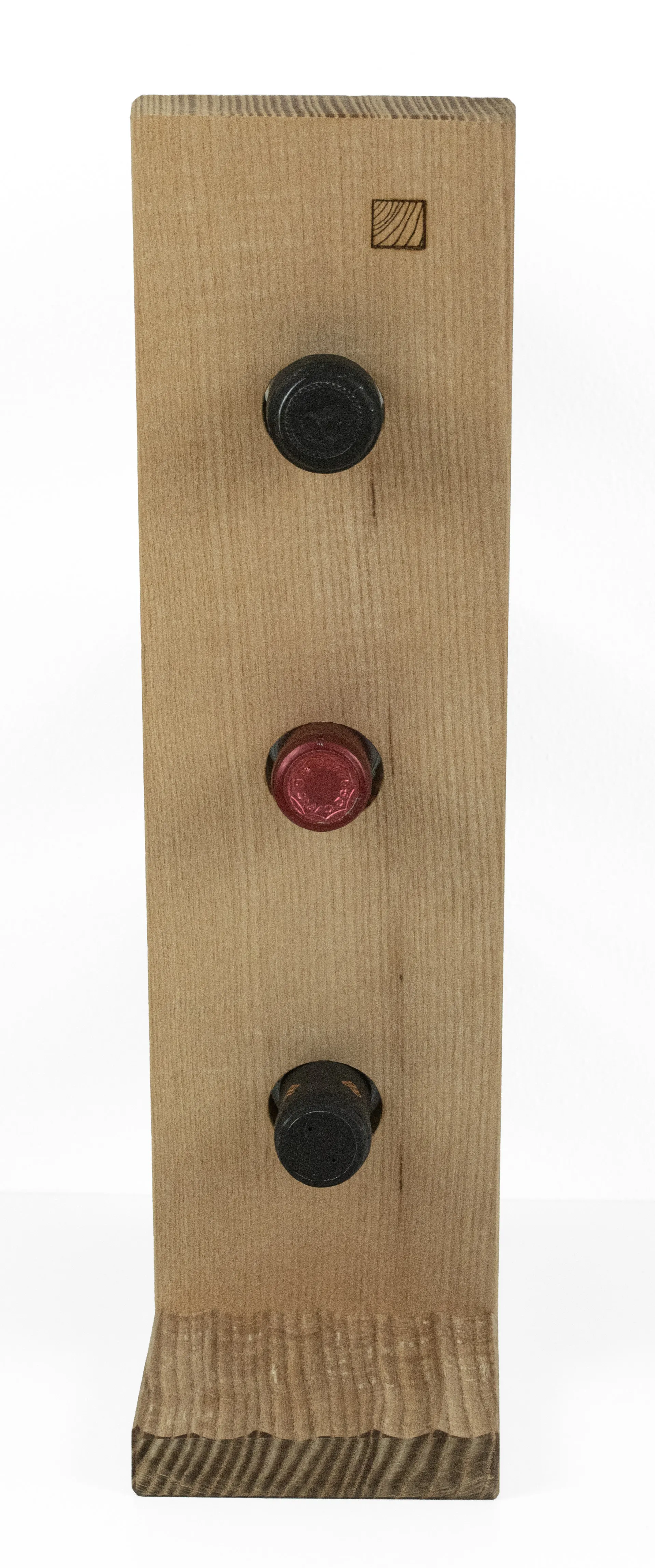 High Quality Made In Italy Kitchen Accessories Heat-treated Wooden Wine Holder 3 Holes Customizable Without Chemical Products