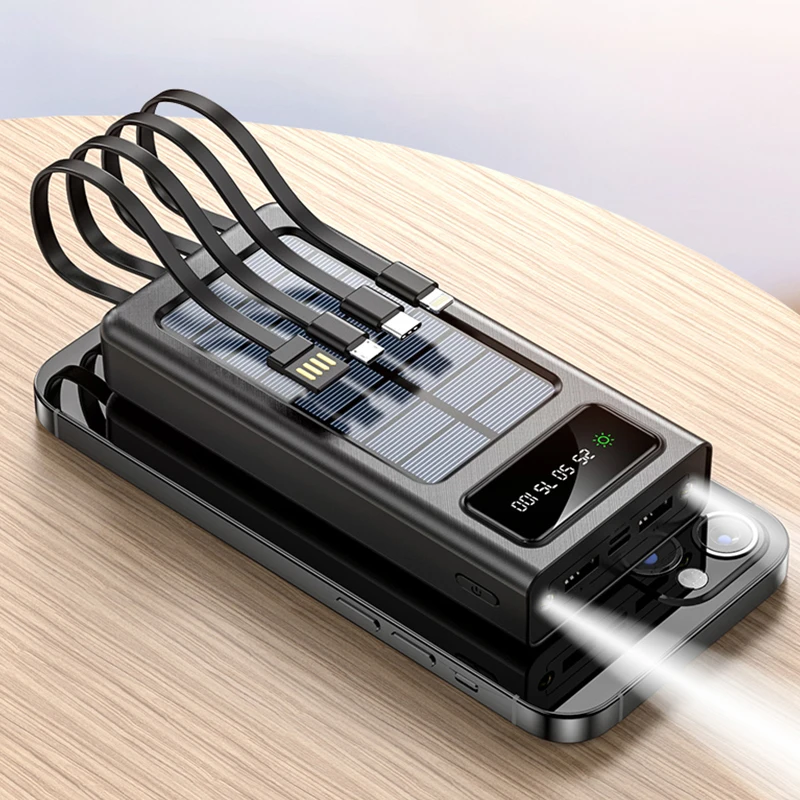 Outdoor Solar Portable Power Source Digital Display 20000mah Power Banks Portable A10 Mobile Charger Power Bank