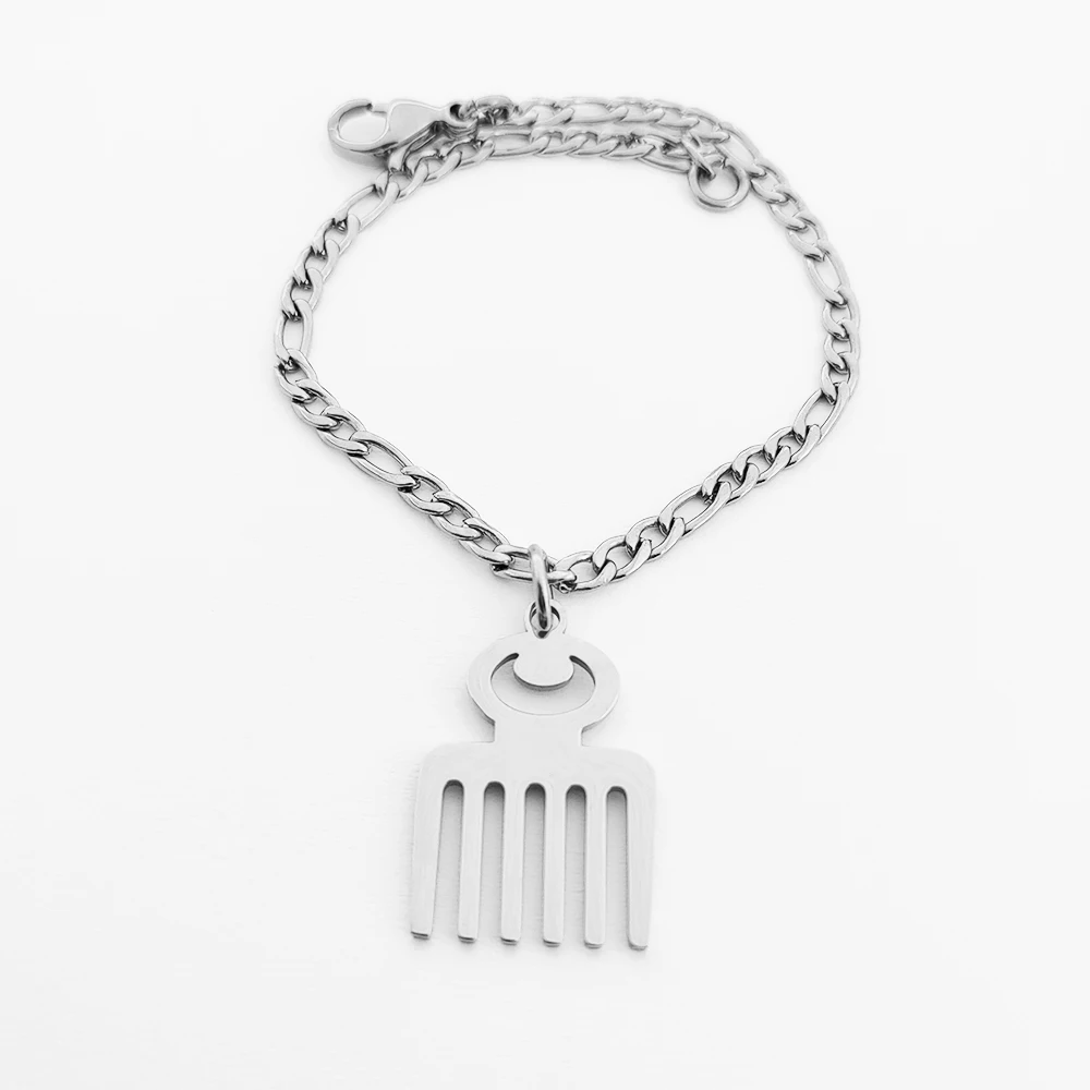  Adinkra Gye Nyame Charm Bracelet Stainless Steel Jewelry African Ghana Ethnic Symbol Necklaces Joyas De Acero