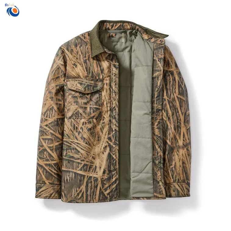 Mens Camo Outdoor Activity Running Softshell Jackets insulated jac-shirt body lined