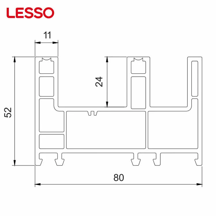 LESSO custom size harmless plastic profiles 80 series UPVC window profile
