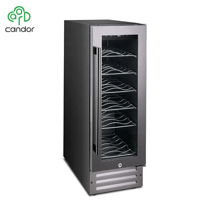 Stainless steel door and handle built-in under counter wine cooler with compressor 18 bottle volume