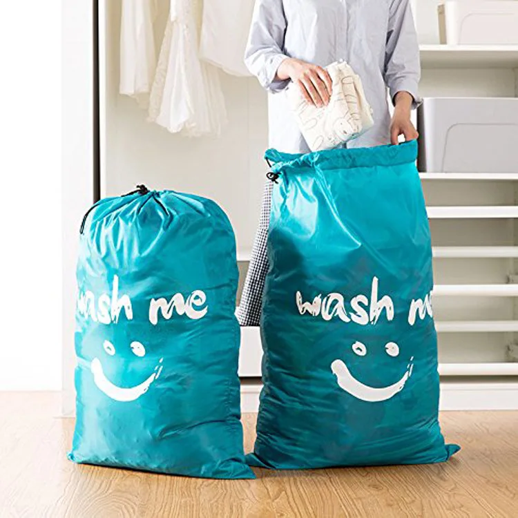 Factory Direct Sales New Polyester Beam Waterproof Bag Sundries Storage Wash Bag Environmentally Friendly Drawstring Laundry Bag
